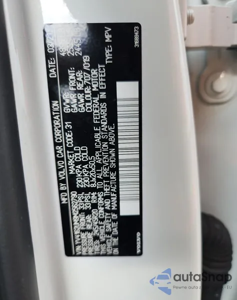 2021 Volvo Xc40 T5 R-Design из США, поврежденный, VIN YV4162UM9M2562790